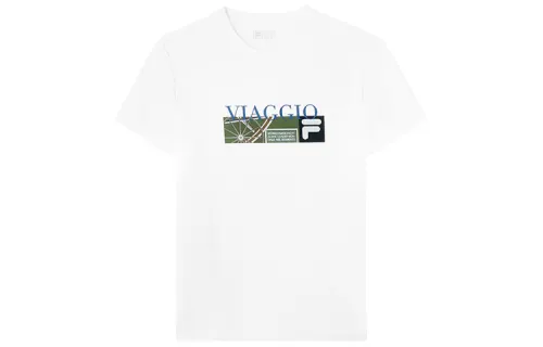 FILA T Shirts Men's White Crew Neck Moderate Straight Fit