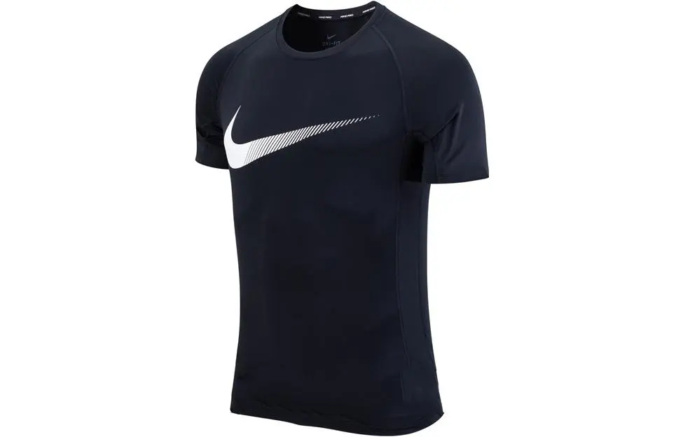 Nike T-Shirts Men's Black Crew Neck Moderate Straight Fit