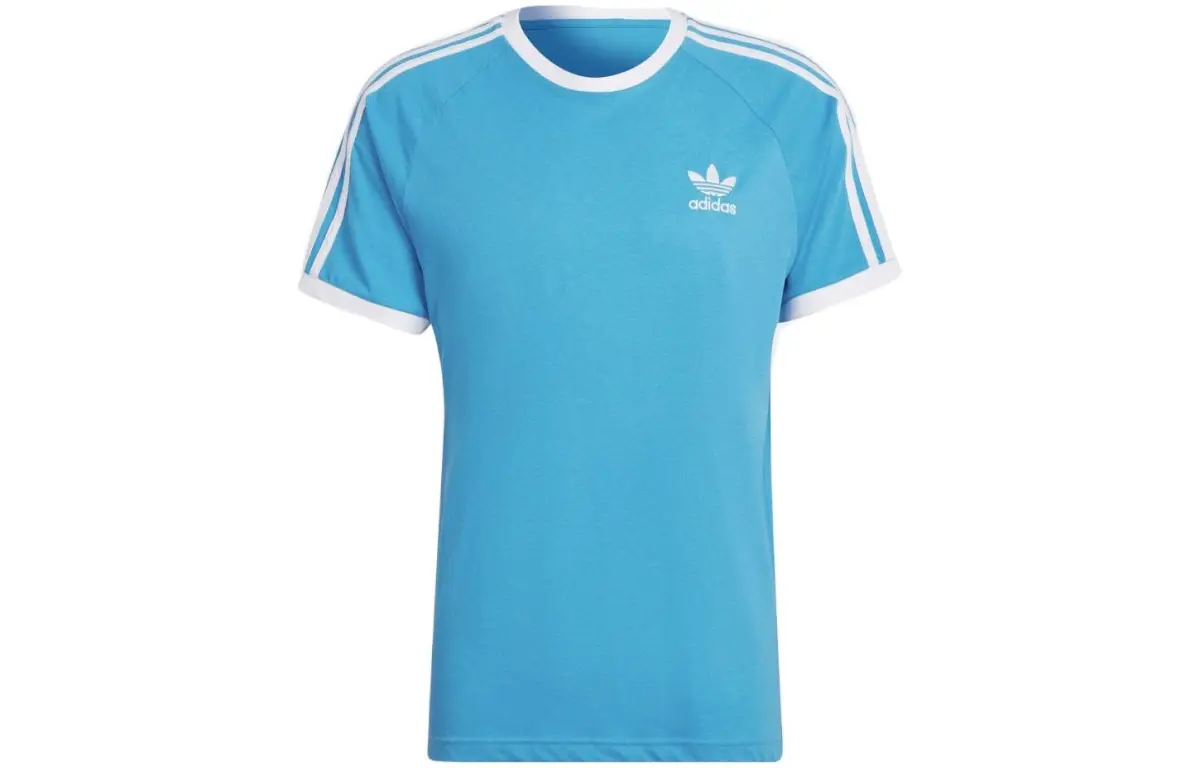 Adidas Originals TRACE CALIFORNIA T-Shirts Men's Blue Crew Neck Moderate Straight Fit