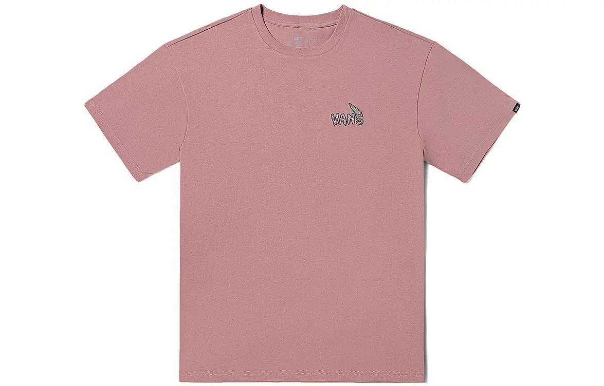 Vans Drop Shoulder Sleeve T Shirt Unisex Gray Pink