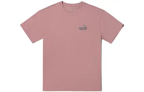 Vans Drop Shoulder Sleeve T Shirt Unisex Gray Pink
