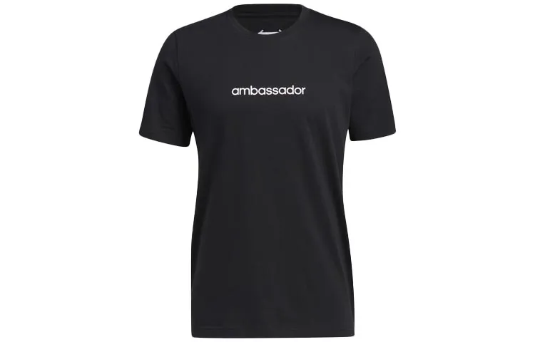 Adidas T-Shirts Men's Black Crew Neck Moderate Straight Fit