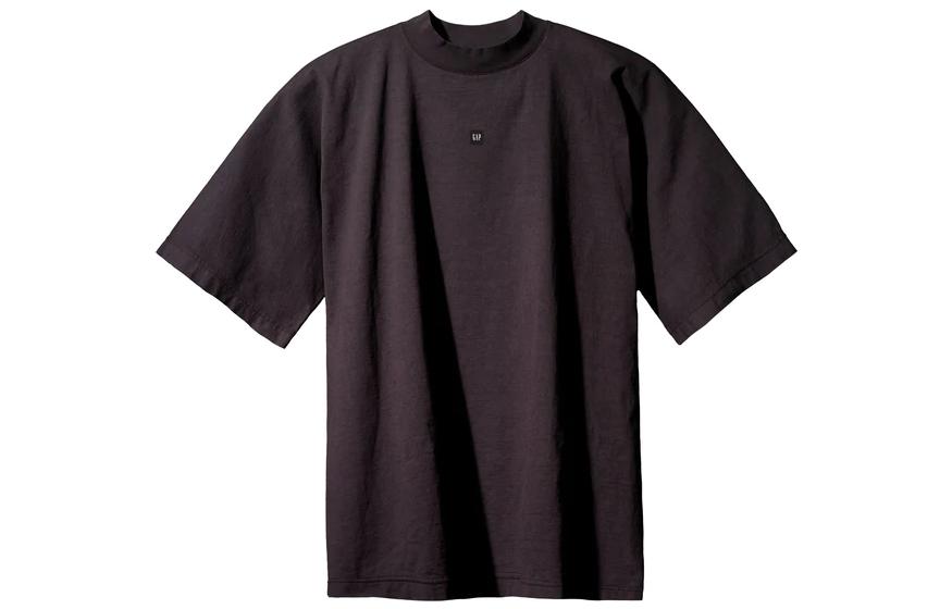 YEEZY X Gap x Balenciaga tripartite joint model No Seam Tee solid color round neck pullover short-sleeved T-shirt, same style for men and women, black