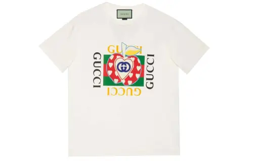 GUCCI T Shirts Men's White Crew Neck Moderate Straight Fit