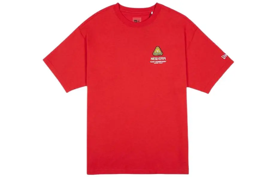 New Era T-Shirts Unisex Red Crew Neck Moderate Straight Fit