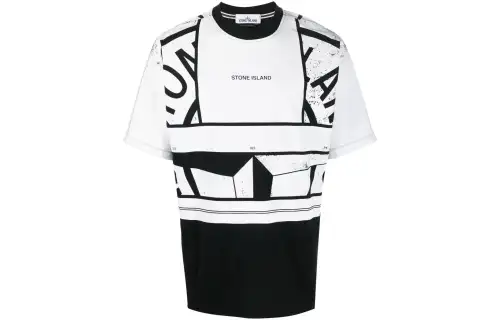 STONE ISLAND T Shirts Men's White Crew Neck Moderate Straight Fit