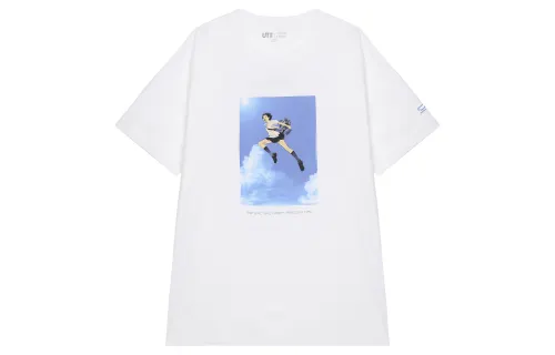 UNIQLO T Shirts Unisex White Crew Neck Moderate