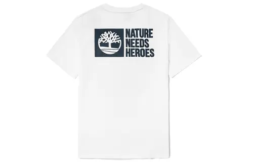 Timberland Drop Shoulder Sleeve T Shirt Men's White