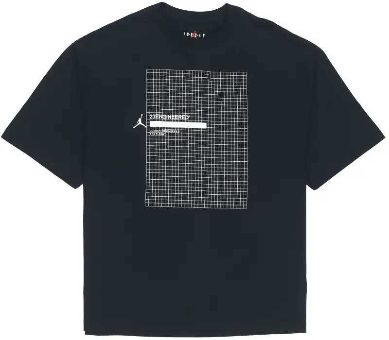 Jordan T Shirts Men's Black Crew Neck Moderate Straight Fit