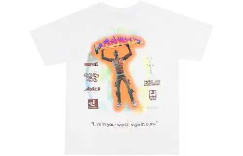 Travis Scott T Shirts Unisex White Crew Neck Moderate Straight Fit