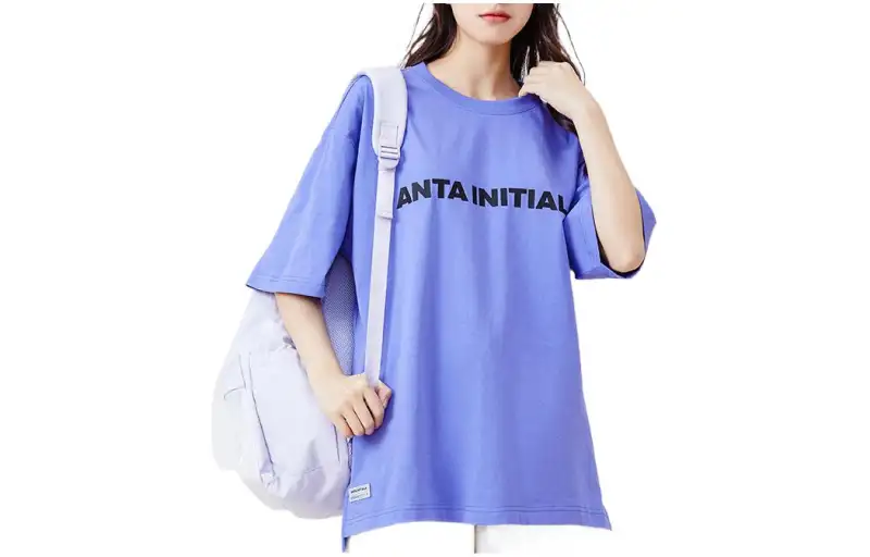ANTA T Shirts Unisex Blue Crew Neck Moderate Straight Fit