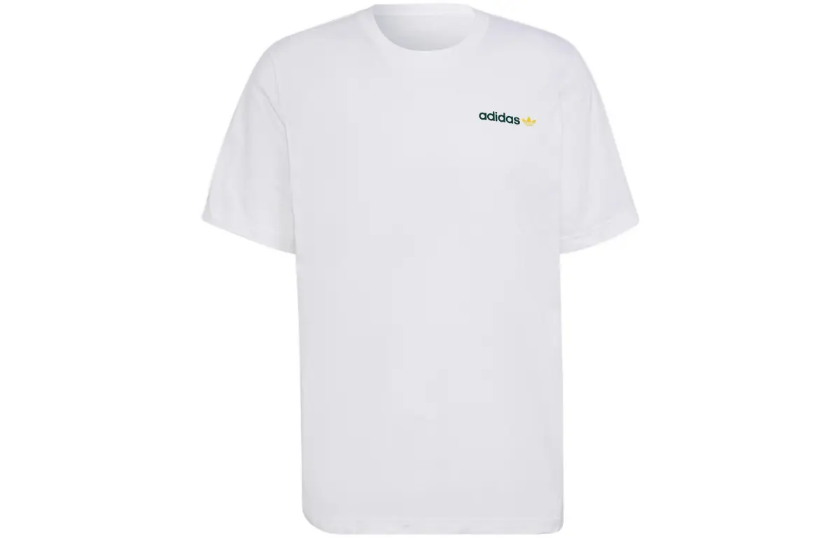 Adidas Originals T-Shirts Men's White Crew Neck Moderate Straight Fit