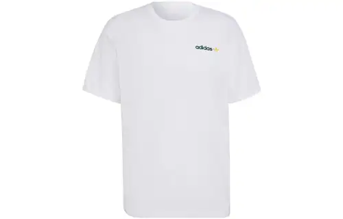 Adidas Originals T Shirts Men's White Crew Neck Moderate Straight Fit