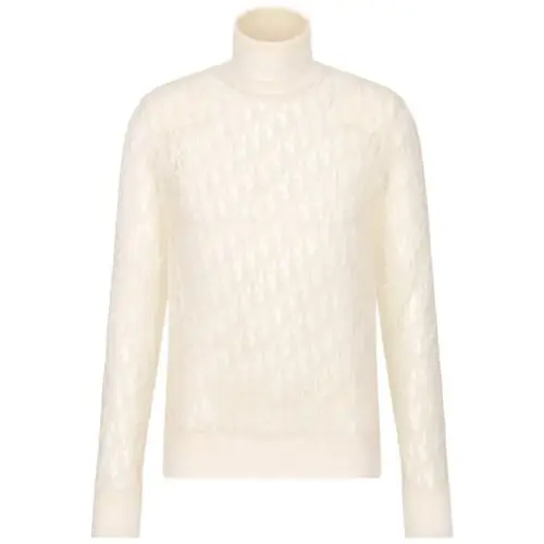 DIOR Quarterly New Products T Shirts Men's White Turtleneck Moderate Straight Fit