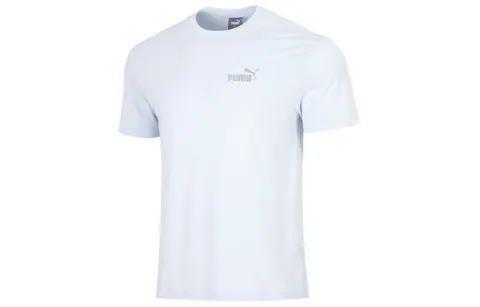 PUMA T-Shirts Men's Light Blue Crew Neck Moderate Straight Fit