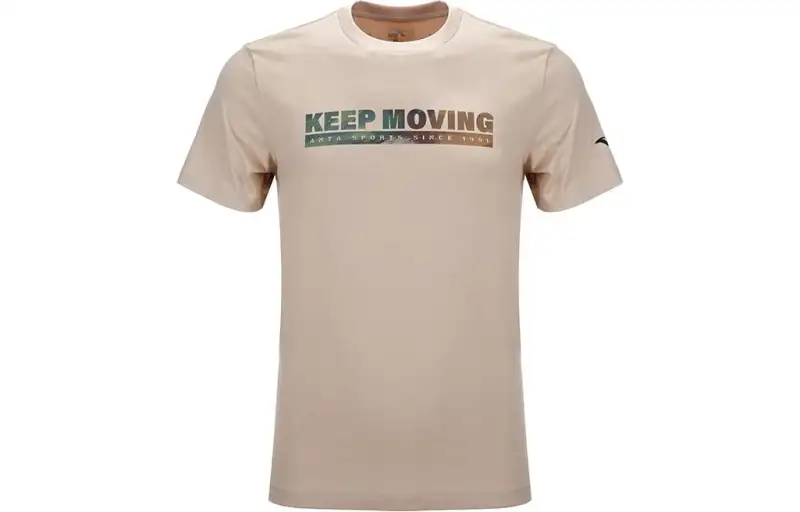 Anta Running Collection Running T Shirt Unisex Light Taupe