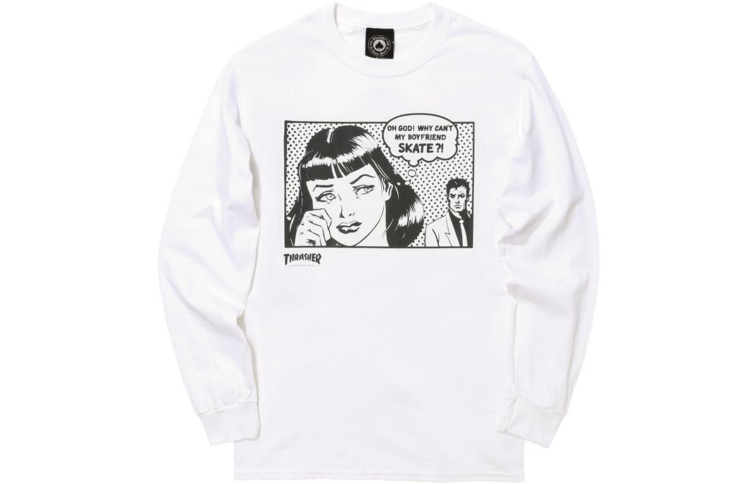 Thrasher T Shirts Unisex White Crew Neck Moderate Straight Fit