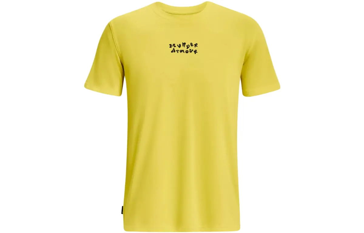 Under Armour T-Shirts Men's Starfruit Yellow Crew Neck Moderate Straight Fit