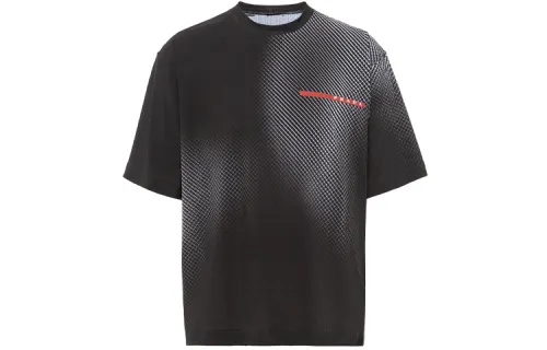 PRADA T Shirts Men's Black Crew Neck Moderate