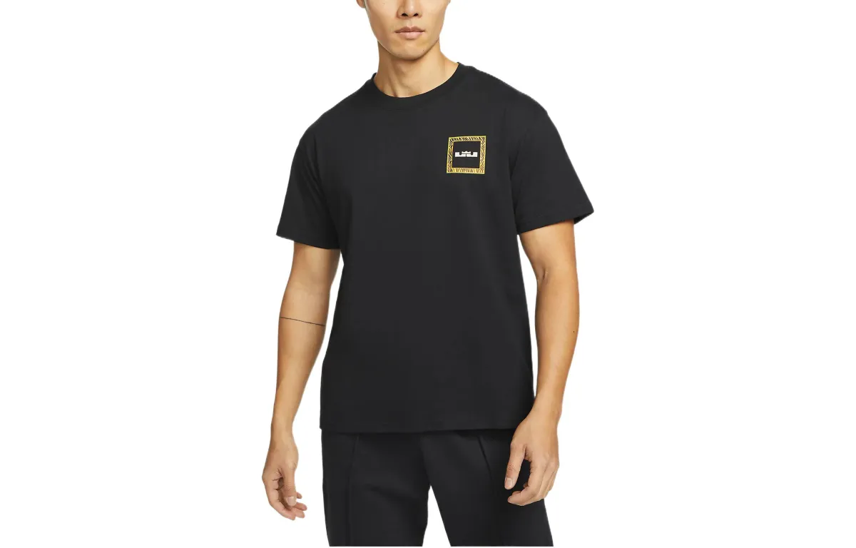 Nike T-Shirts Men's Black Crew Neck Moderate