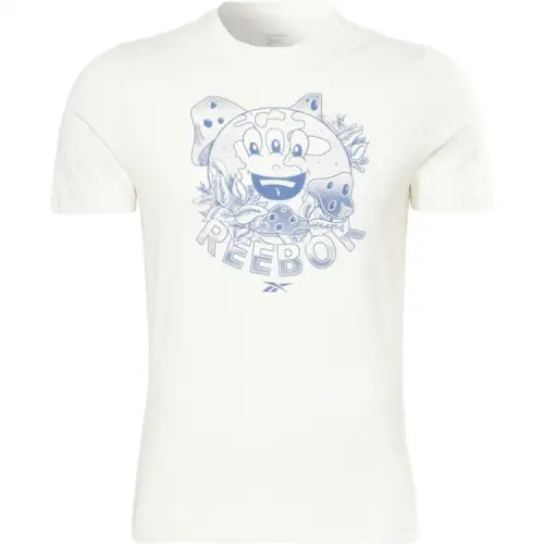 Reebok T Shirts Men's White Crew Neck Moderate Straight Fit