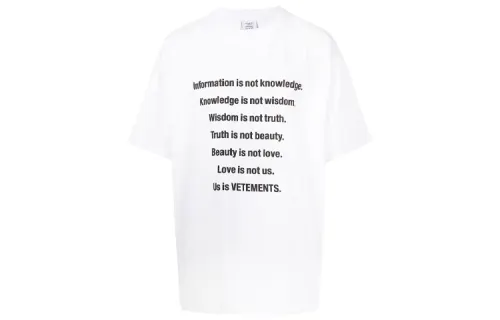 Vetements T Shirts Men's White Crew Neck Moderate Straight Fit