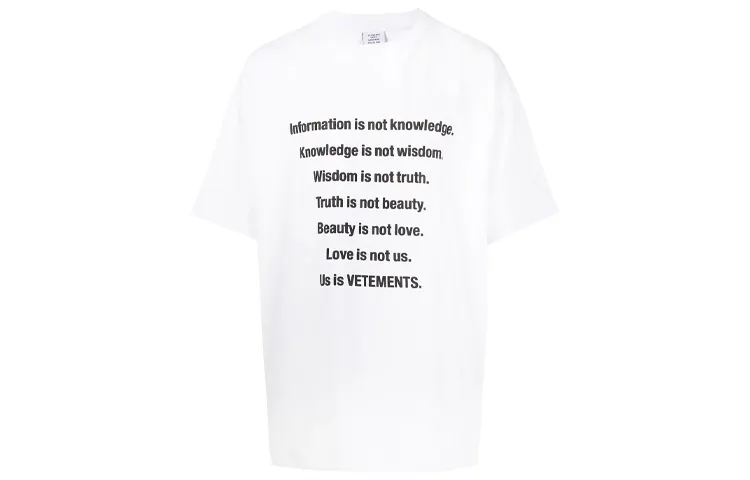 Vetements T Shirts Men's White Crew Neck Moderate Straight Fit