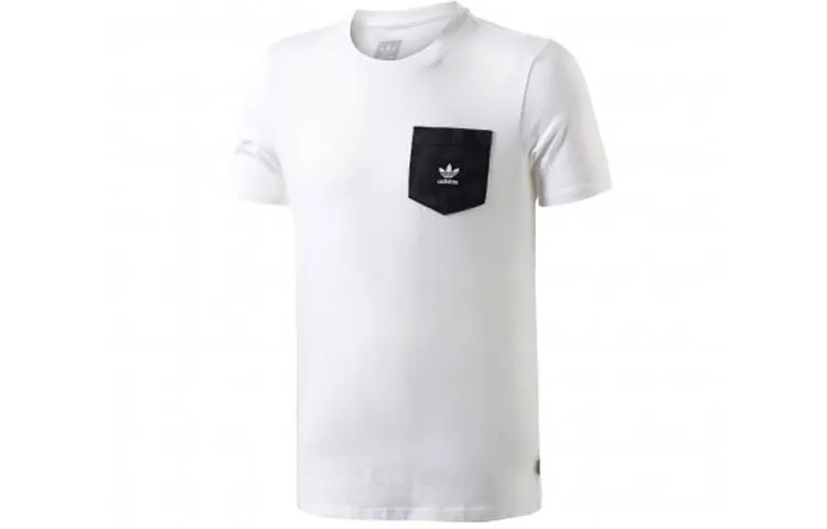 Adidas Originals Warp Pckt T-Shirts Men's White Crew Neck Moderate Straight Fit