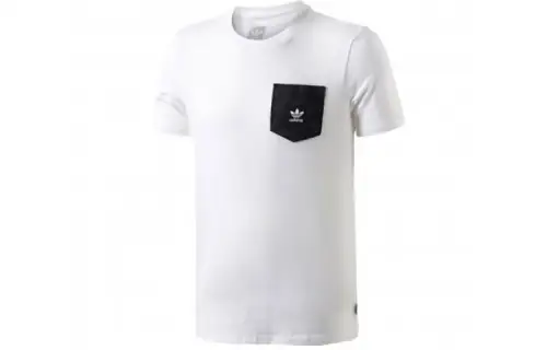 Adidas Originals Warp Pckt T Shirts Men's White Crew Neck Moderate Straight Fit