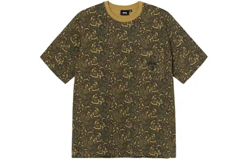 Stussy T Shirts Men's Multicolor Crew Neck Moderate Straight Fit