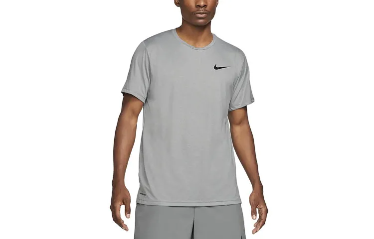 Nike T-Shirts Men's Grain Gray Crew Neck Moderate Straight Fit