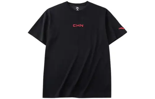 ANTA T Shirts Unisex Black Crew Neck Moderate Straight Fit