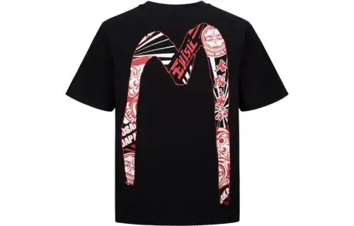 EVISU T Shirts Men's Crew Neck Moderate Straight Fit