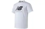 New Balance T Shirts Men's White Crew Neck Moderate Straight Fit