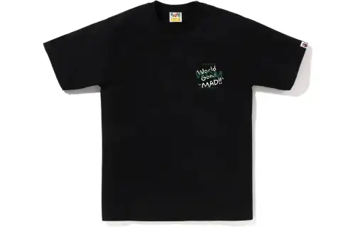A BATHING APE SS23 WOODLAND CAMO T Shirts Men's Black Crew Neck Moderate Other