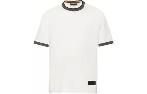 PRADA T Shirts Men's White Crew Neck Moderate Straight Fit