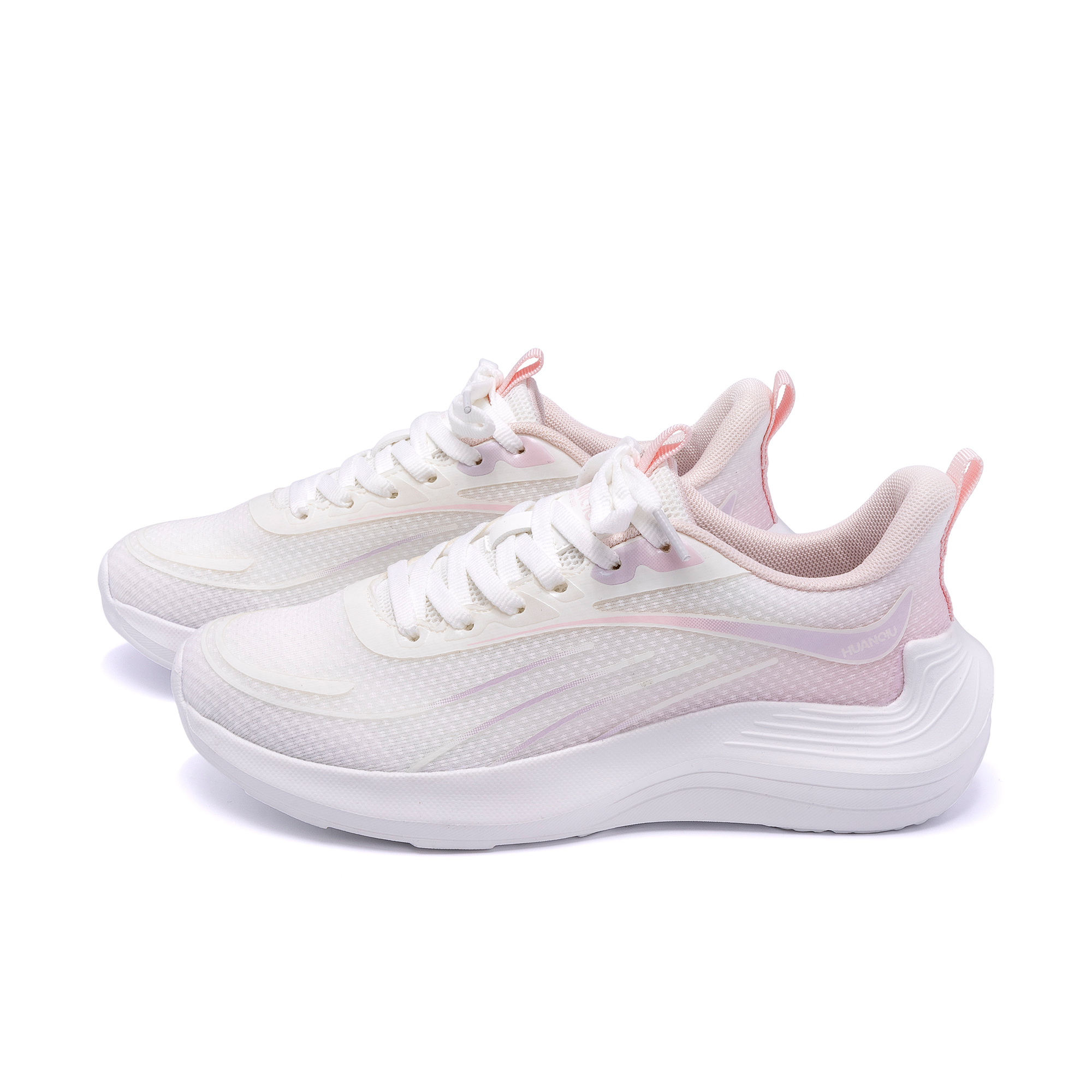 HUANQIU Fabric Low top Casual Running Shoes Women’s White Pink