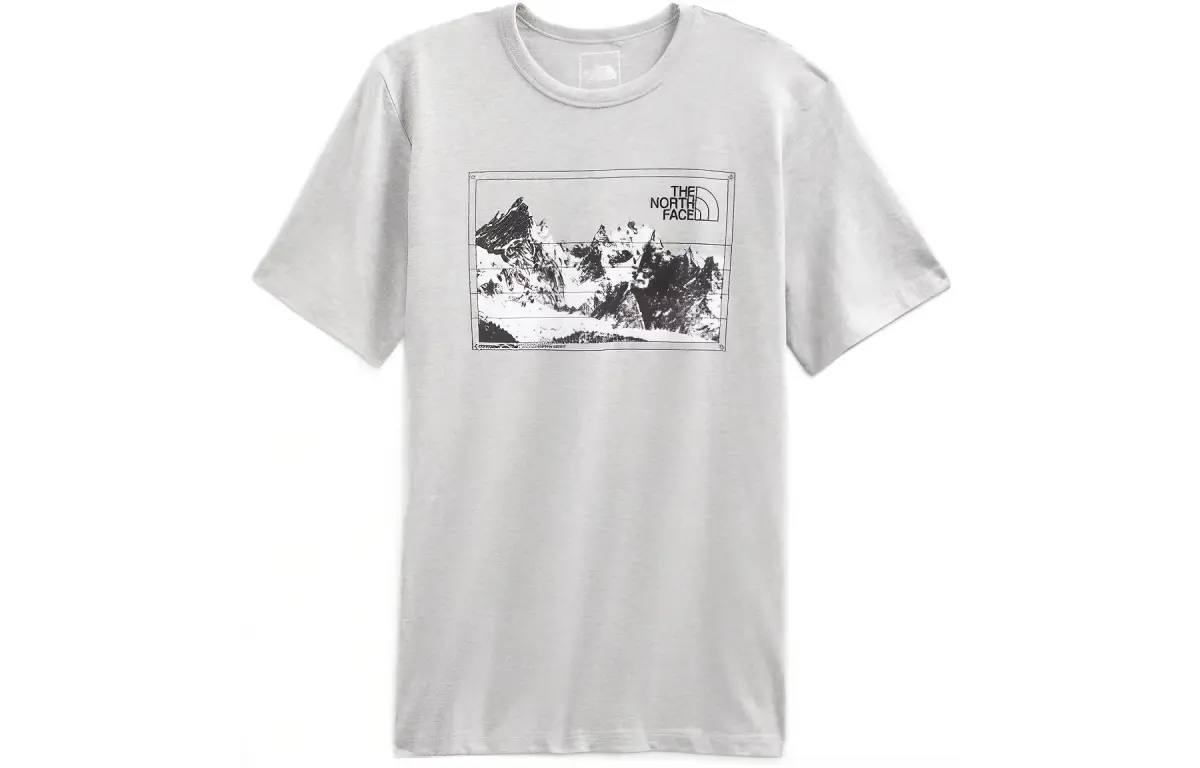 THE NORTH FACE T-Shirts Men's Gray Crew Neck Moderate Straight Fit