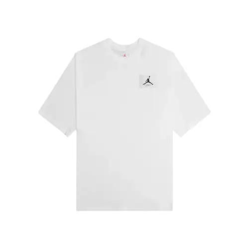 Jordan Flight T Shirts Men's White Crew Neck Moderate Straight Fit