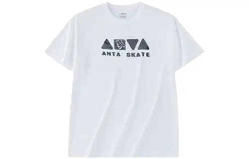 ANTA Life Collection T Shirts Men's Snowflake White Crew Neck Moderate Straight Fit