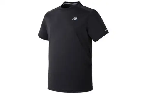 New Balance T Shirts Men's Black Crew Neck Moderate Other