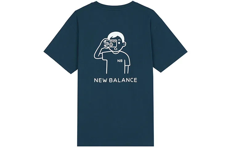 New Balance Noritake Collection Set in Sleeve T Shirt Unisex Navy Blue