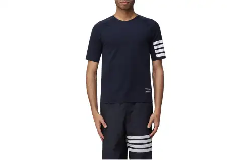 THOM BROWNE 4 Bar Striped Crewneck T Shirt