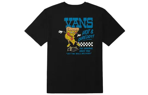 Vans T Shirts Unisex Black Crew Neck Moderate Straight Fit