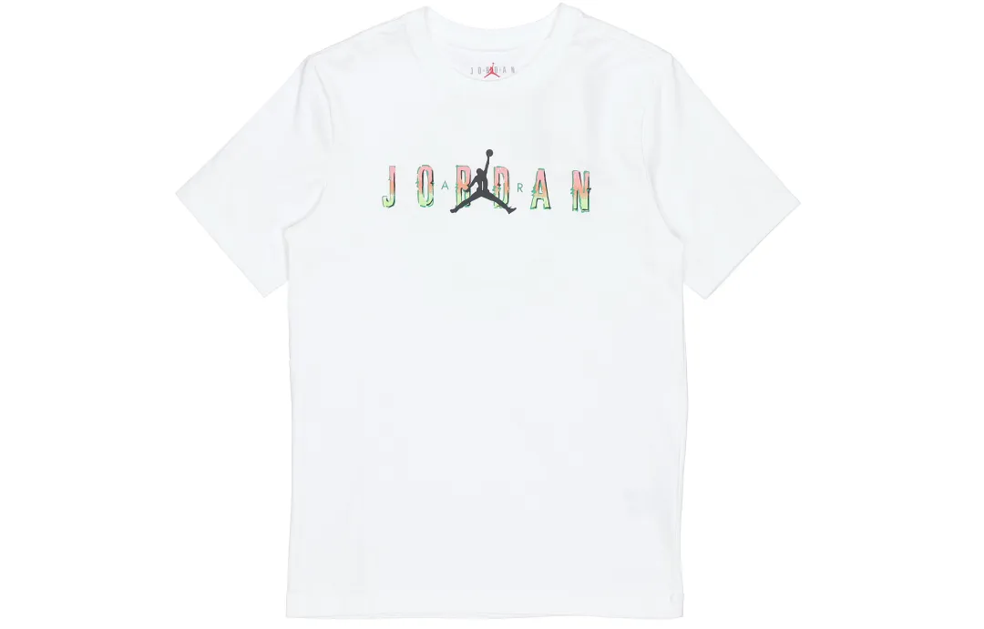 Jordan Sport T Shirts Men's White Crew Neck Moderate Straight Fit