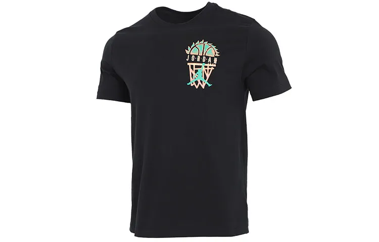 Jordan T-Shirts Men's Black Crew Neck Moderate Straight Fit