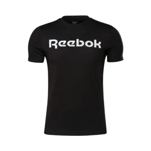Reebok T Shirts Men's Black Crew Neck Moderate Straight Fit