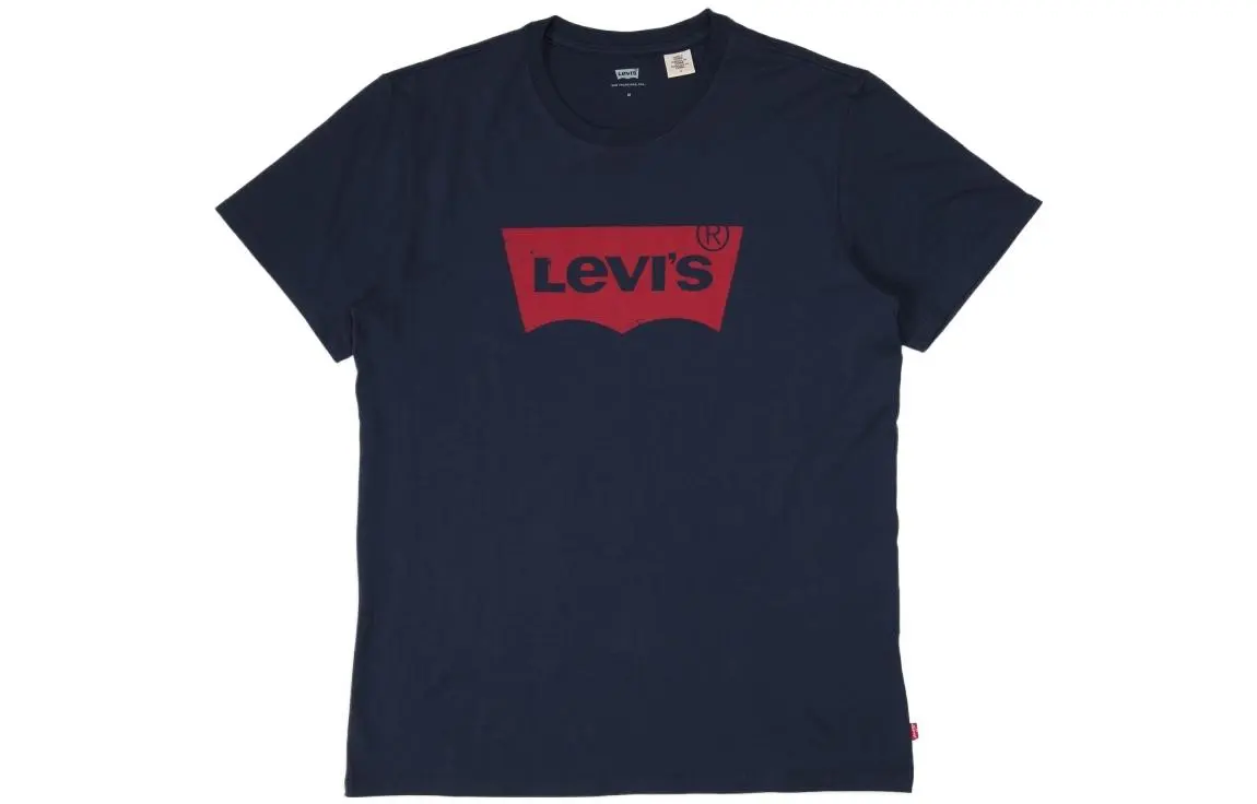 Levi's T-Shirts Men's Navy Blue Crew Neck Moderate Heavyweight