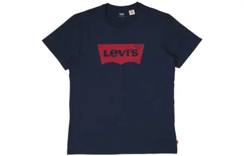 Levi's T-Shirts Men's Navy Blue Crew Neck Moderate Heavyweight