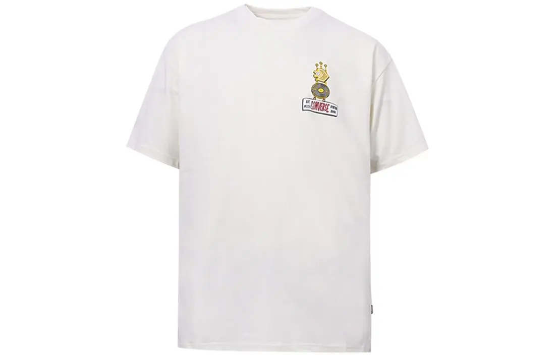 Converse T-Shirts Men's White Crew Neck Moderate Straight Fit